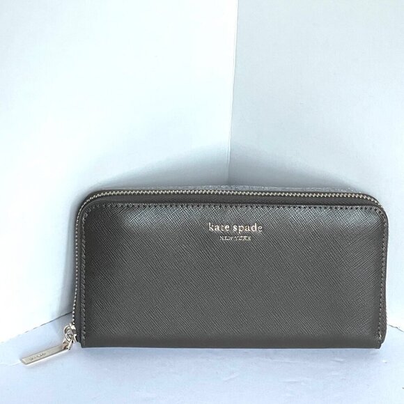 Kate Spade Spencer Zip Around Wallet Womens Large Duck Green Leather Accordian - Picture 7 of 7